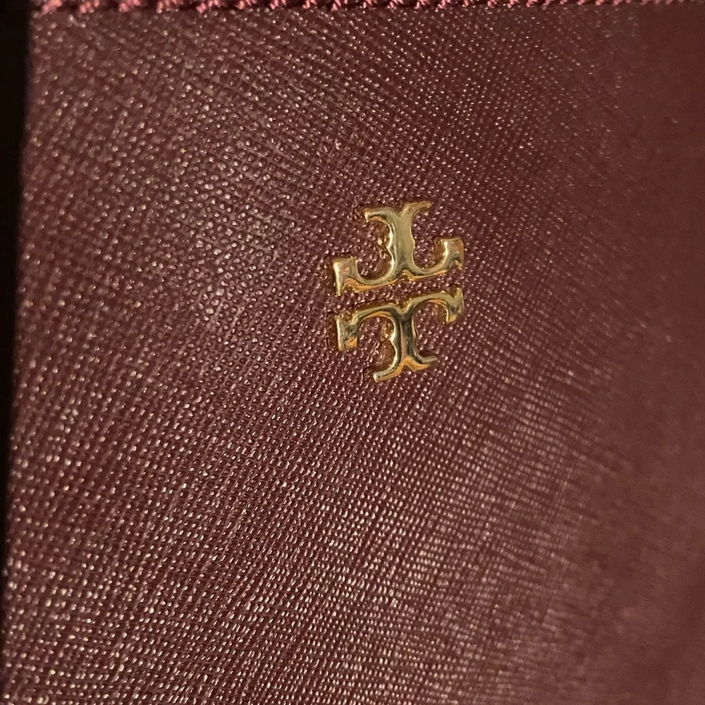 Tory Burch Burgundy Saffiano Leather Tote